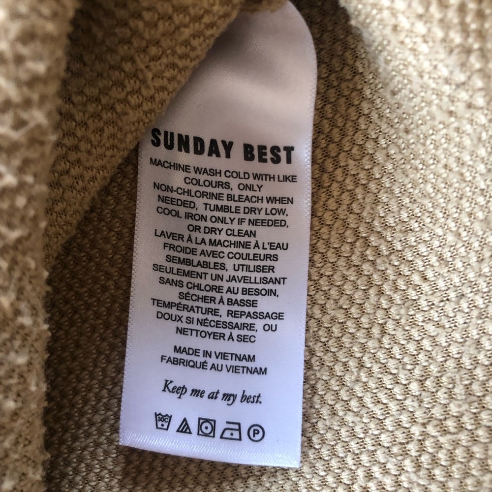 Sunday Best Tan Teddy Fleece Crop Crew Neck Sweater - Picture 5 of 6